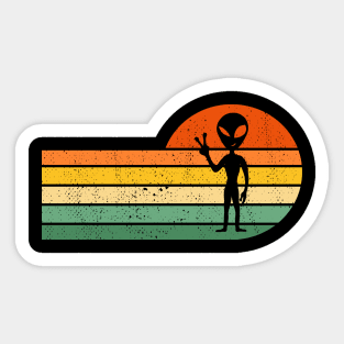 Retro Alien Vintage Halloween Sticker